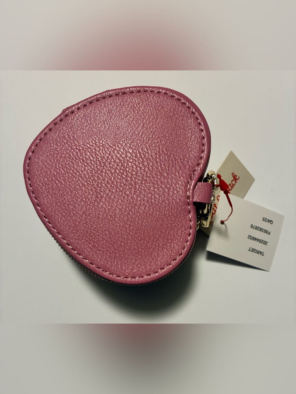 Cat & Jack Heart-Shaped Travel Jewelry Box – Purple Leather – NWT